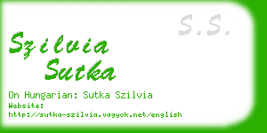 szilvia sutka business card